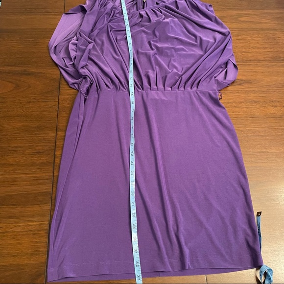 Alex Alea by Kormarov Womens Blouson Dress Purple Stretch Sleeveless Petites PM - Picture 11 of 12